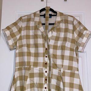 Collectif Caterina Dress in yellow plaid